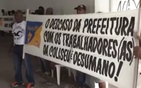 Trabalhadores da Coliseu realizam protesto