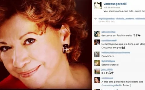 Morre atriz Manoelita Lustosa