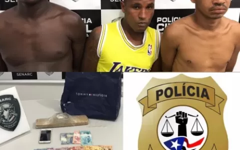 Trio é preso comercializando drogas na Ilhinha