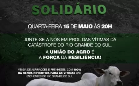 1º Leilão Agro Solidário venderá prenhezes de vaca