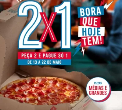 Dominos vende duas pizzas pelo preço de uma durant