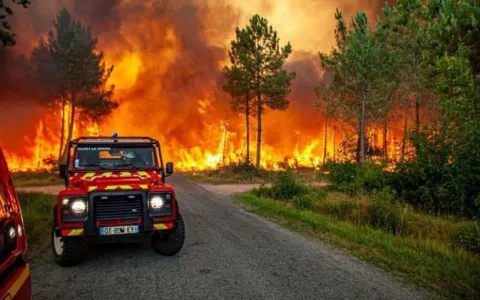 Internacional Incêndios florestais atingem França 