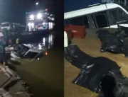 Micro-ônibus cai de balsa em Santarém e deixa 5 mo