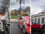 Fogo atinge lojas no centro comercial de Belém 