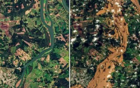 Imagens de satélite mostram alcance da destruição 