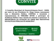 O conselho Municipal de Desenvolvimento Rural - Realizar o CONVITE