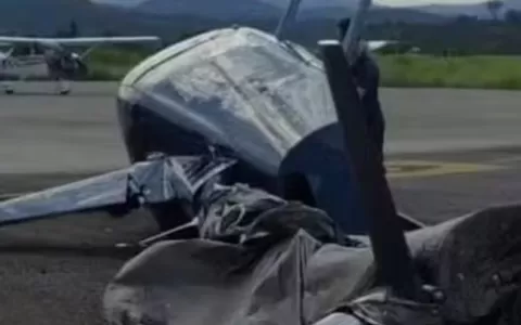 ​Helicóptero cai no Aeroporto Municipal de Pará de