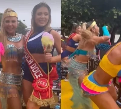 Carla Perez, Scheila Carvalho e Sheila Mello dançam É o Tchan no Carnaval de Salvador; veja vídeos