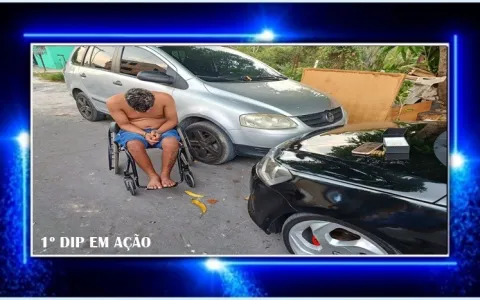 Policiais do 1º DIP prendem homem em cadeira de rodas em posse de arma de fogo, drogas e munições