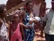 Família que teve casa destruída pela chuva em Umbu