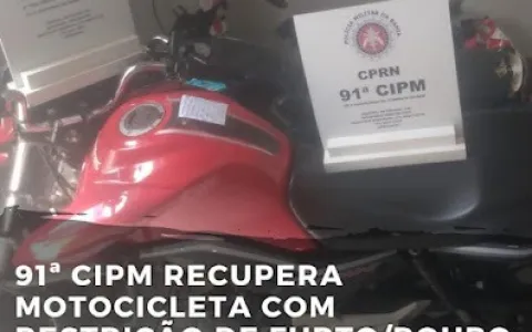 VÁRZEA DA ROÇA/91ª CIPM RECUPERA MOTOCICLETA ROUBA