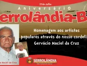 Nos 55 anos de Serrolândia uma homenagem aos artis