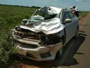 Três ficam feridos em acidente entre Ourolândia e 