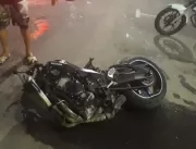 Jovem sofre grave acidente com moto no centro de J