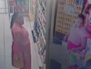Câmera de segurança flagra mulher furtando leite e