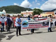 Protesto em dia de greve geral em Jacobina, contra
