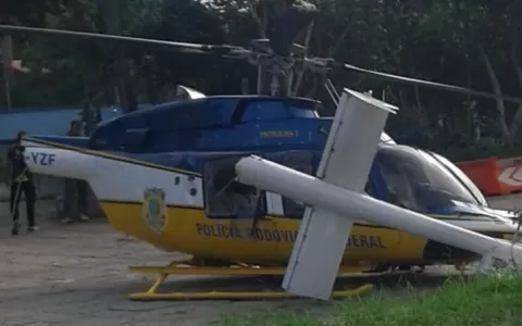 Helicóptero da PRF colide ao tentar pousar no inte