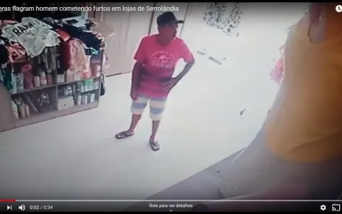 Câmeras flagram homem cometendo furtos em lojas de