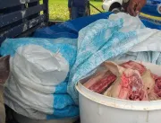Carga com 140 Kg de carne clandestina transportada