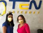 Ten Internet distribui máscaras a clientes em comb