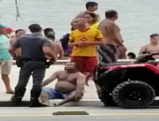 Vídeo mostra confusão em praia após homem tentar e