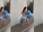 Vídeo: traída, mulher deixa roupas do marido em ag
