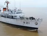 Navio da Marinha fica aberto para visitação no Por