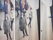Homem empurra mulher em linha de metrô e por pouco
