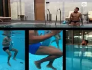 ‘CONFIANTE’ Neymar treina em piscina e diz estar ‘