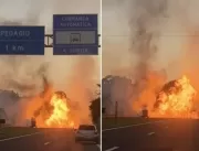 ESTRONDOSO: Caminhão com etanol explode após colid
