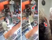 VÍDEO: homem invade loja e crava faca no pescoço d