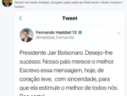 Bolsonaro responde gesto de Haddad: ‘Obrigado pela