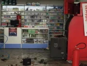 Bandidos arrombam caixa eletrônico de farmácia atr