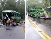Acidente com ônibus e carreta deixa ao menos 4 mor