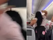 VÍDEO: Mulher faz barraco dentro de voo e joga lap