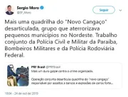 No Twitter, Ministro Sérgio Moro menciona trabalho