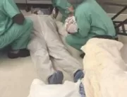 ASSISTA: Pai desmaia durante parto e imagem virali