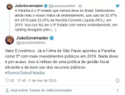 Governador João Azevêdo comemora dados positivos d