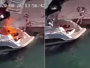 Explosão em barco arremessa mulher no mar, na Itál