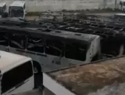 Incêndio atinge seis ônibus da empresa São Jorge, 