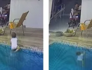 Viralizou: bebê entra em piscina sozinha e o pai a
