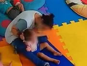 Vídeo de professora agredindo bebê de 1 ano durant