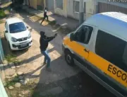 Bandido atira em van que levava crianças após tent