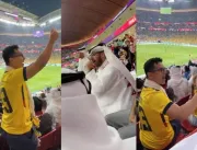 Torcedor irrita sheik do Catar em jogo da Copa e V