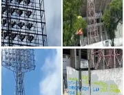 VIDEO: Homem escala torre de iluminação de estádio