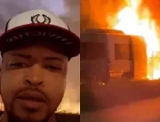 [VÍDEO] Van da banda de forró pega fogo após acide