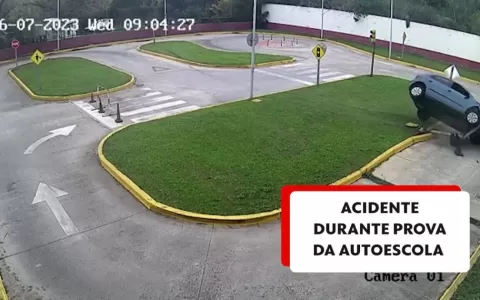 VÍDEO: Motorista quase capota carro em prova de au