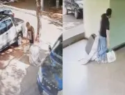 [VÍDEO] Homem é flagrado chegando em prédio com menina de 12 anos dentro de uma mala