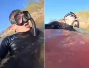 IMAGEM IMPACTANTE: banhista se filma sangrando apó