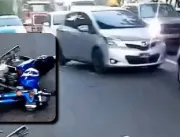 VÍDEO CHOCANTE: Motoqueiro é esmagado durante acid